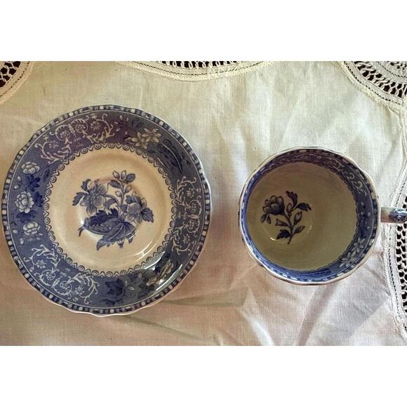 VTG Spodes CAMILLA Copeland Blue & White Floral Cup Made England Cottagecore - Picture 2 of 6